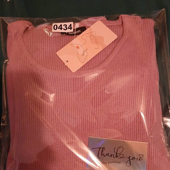 NWT Creation Concept Women's Large Purple Ribbed Body Suit - Picture 7 of 9